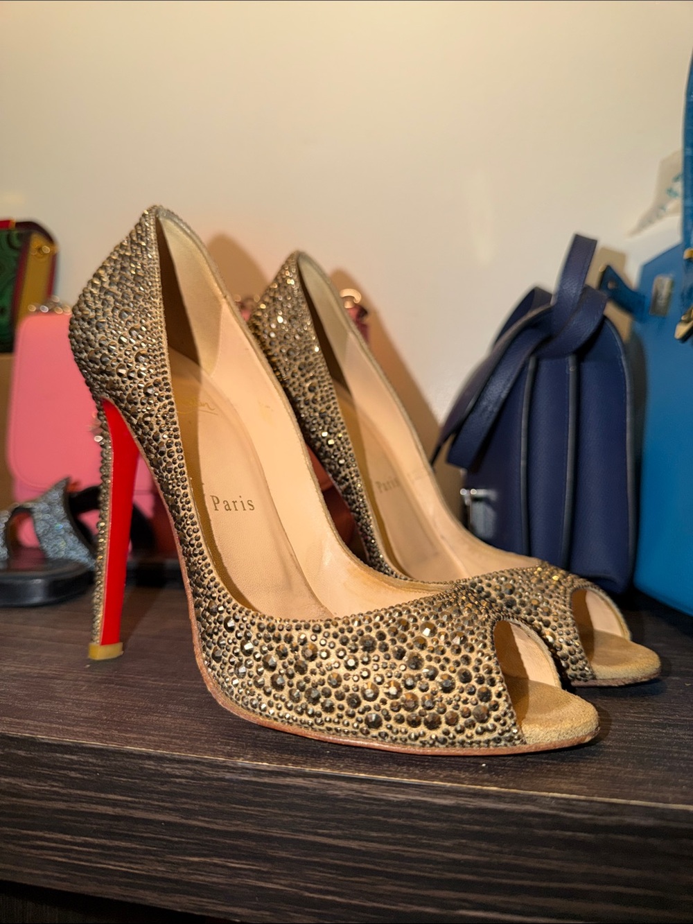 Christian Louboutin Swarovski Crystal Gold Strassed You You’s